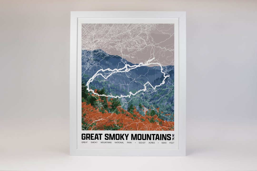 Great Smoky Mountains National Park – Perimeter Map Print
