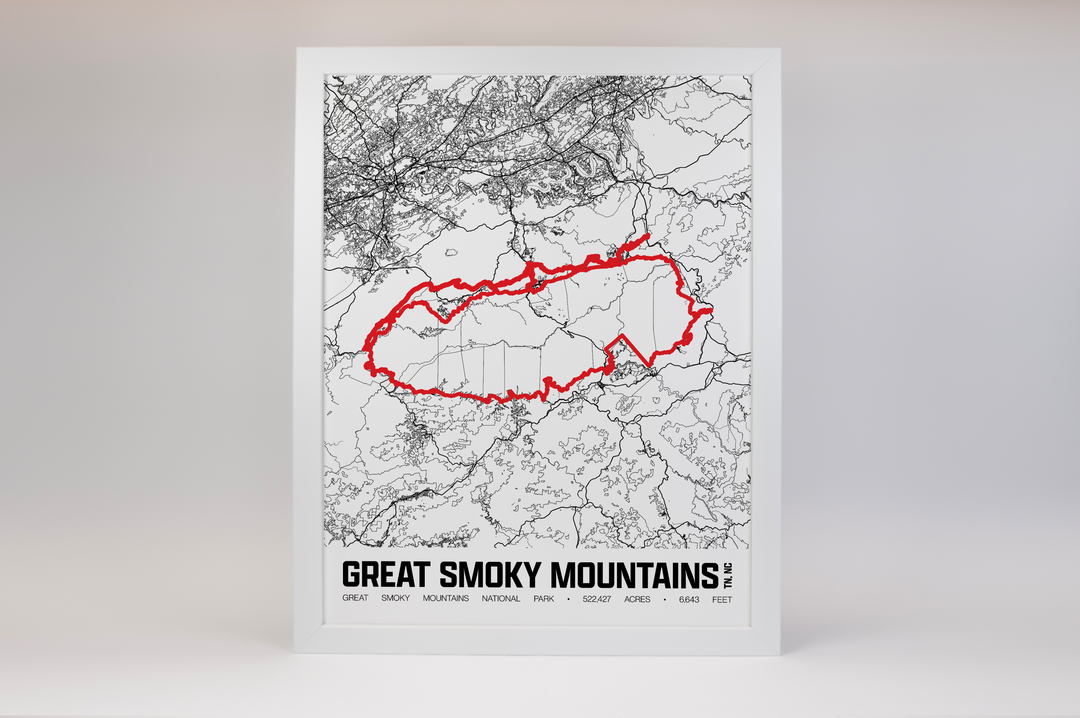 Great Smoky Mountains National Park – Perimeter Map Print