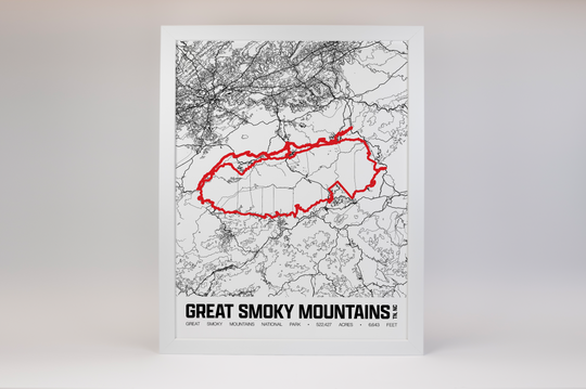 Great Smoky Mountains National Park – Perimeter Map Print