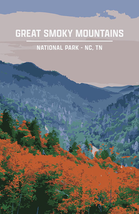 Great Smoky Mountains National Park Print | Vintage Style