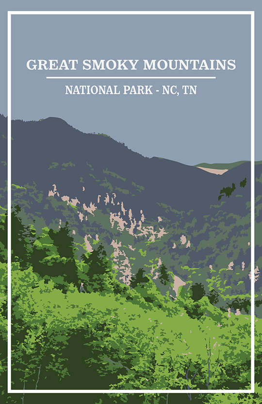 Great Smoky Mountains National Park Print | Vintage Style