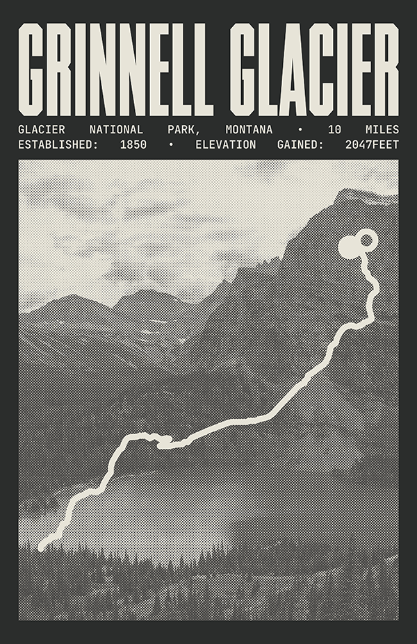 Grinnell Glacier Trail Poster | Glacier National Park Prints