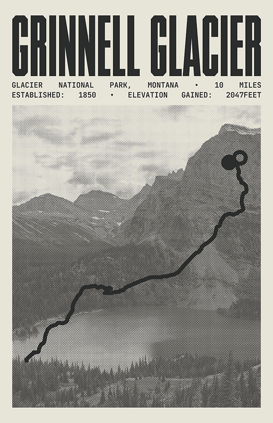 Grinnell Glacier Trail Poster | Glacier National Park Prints