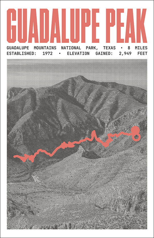 Guadalupe Peak Trail Poster | Guadalupe Mountains National Park Prints