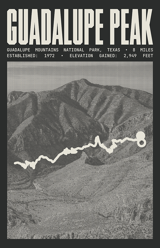 Guadalupe Peak Trail Poster | Guadalupe Mountains National Park Prints