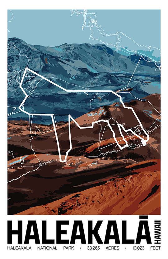 Haleakalā National Park – Perimeter Map Print