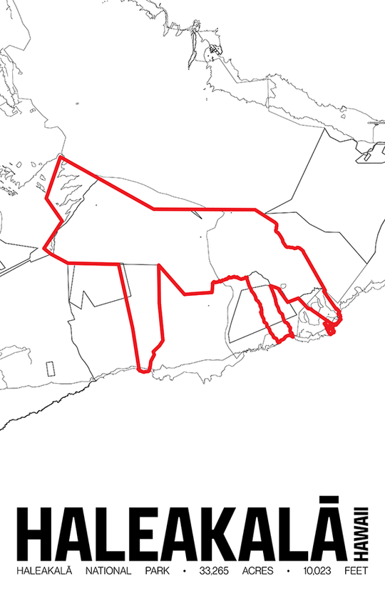 Haleakalā National Park – Perimeter Map Print