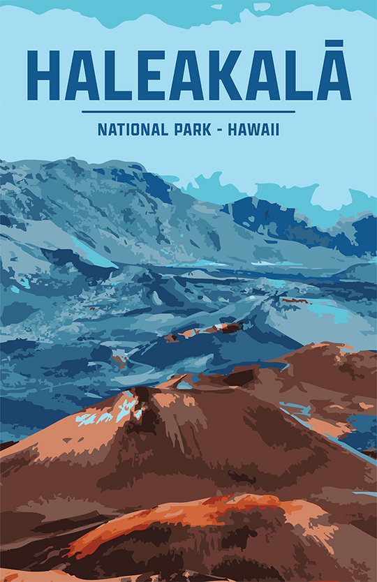 Haleakalā National Park Print | Vintage Style