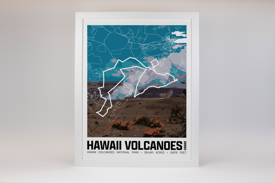 Hawaii Volcanoes National Park – Perimeter Map Print