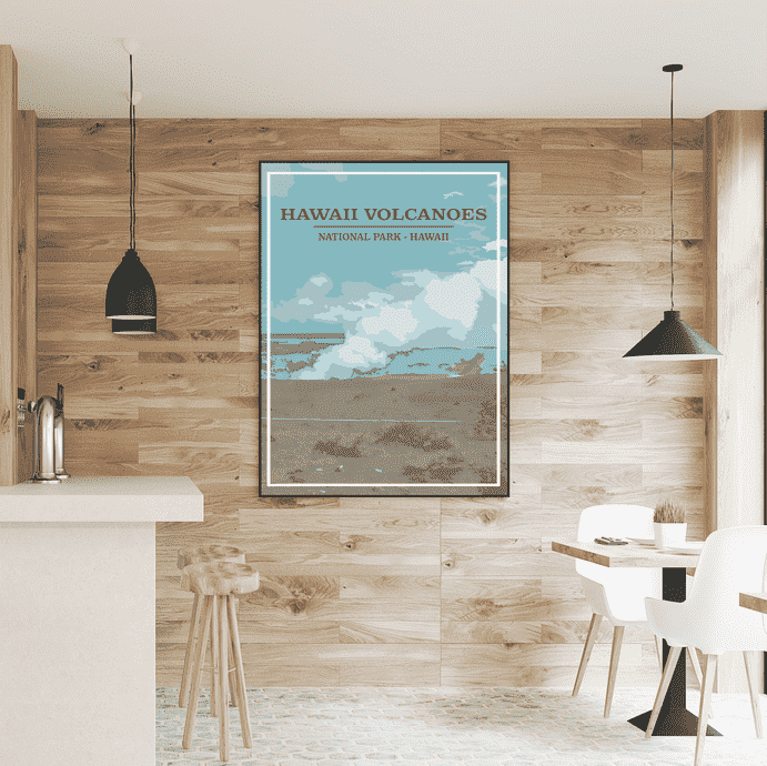 Hawaii Volcanoes National Park Print | Vintage Style