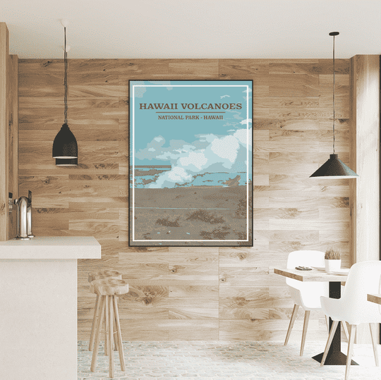 Hawaii Volcanoes National Park Print | Vintage Style