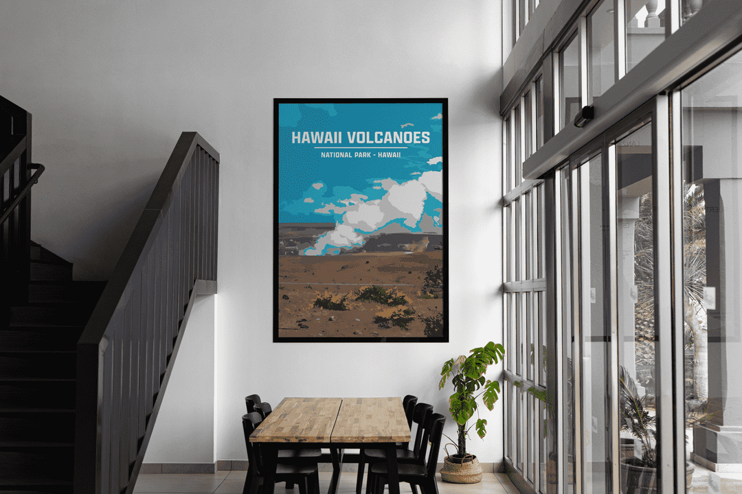 Hawaii Volcanoes National Park Print | Vintage Style
