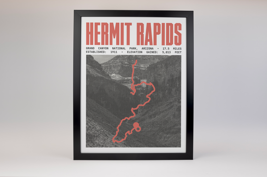 Hermit Trail to Hermit Rapids Poster | Grand Canyon National Park Prints