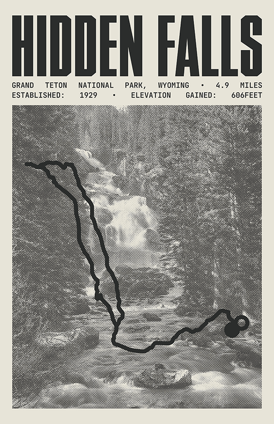 Hidden Falls Poster | Grand Teton National Prints