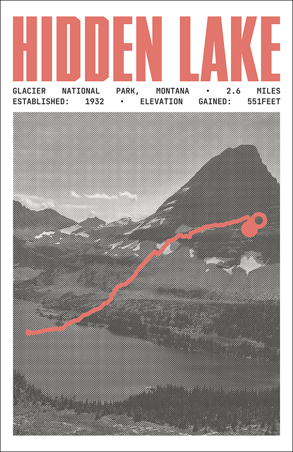 Hidden Lake Overlook Poster | Glacier National Park Prints