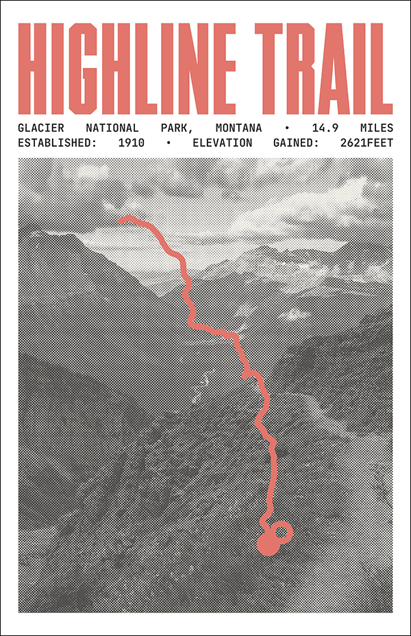 Highline Trail Poster | Glacier National Park Prints