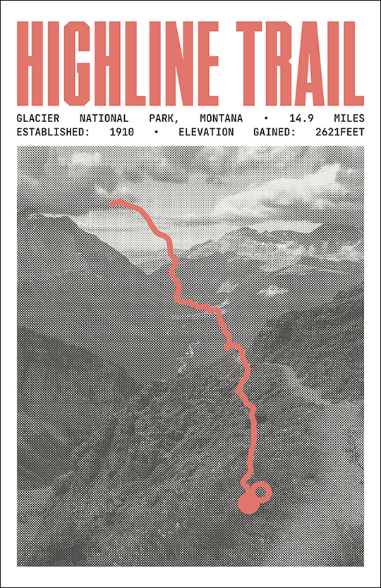 Highline Trail Poster | Glacier National Park Prints