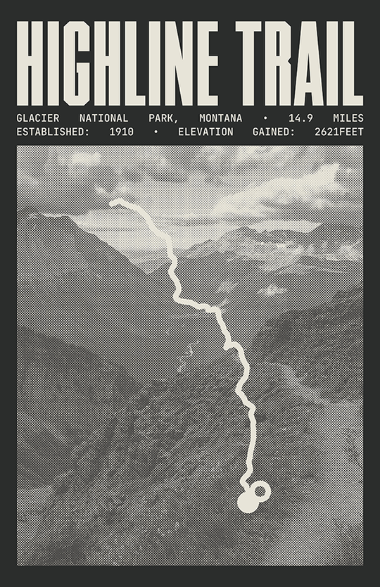 Highline Trail Poster | Glacier National Park Prints