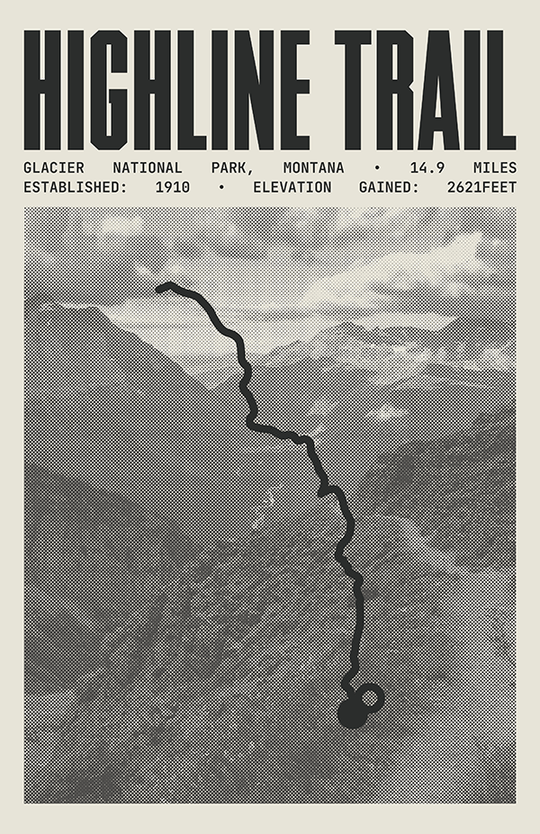 Highline Trail Poster | Glacier National Park Prints