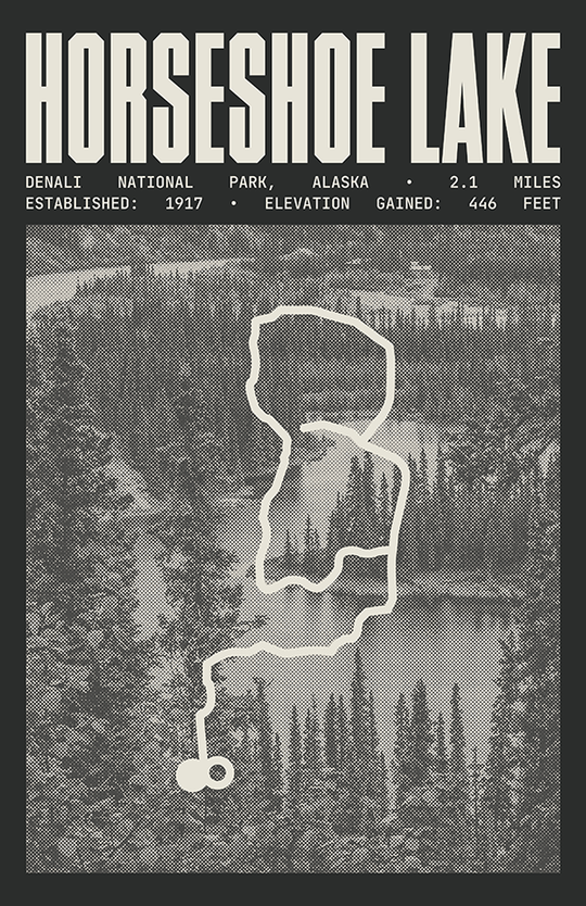 Horseshoe Lake Trail Poster | Denali National Park Prints