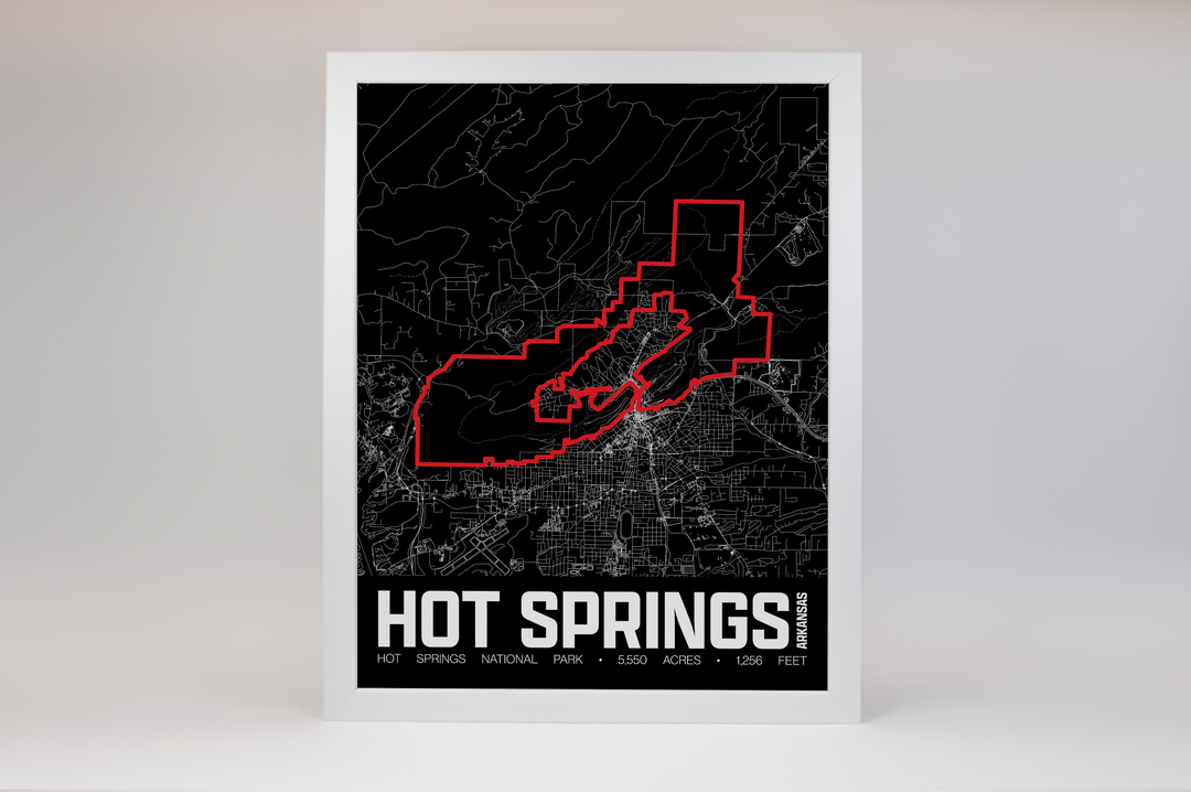 Hot Springs National Park – Perimeter Map Print