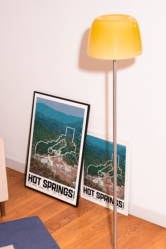 Hot Springs National Park – Perimeter Map Print