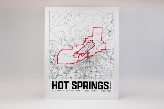 Hot Springs National Park – Perimeter Map Print