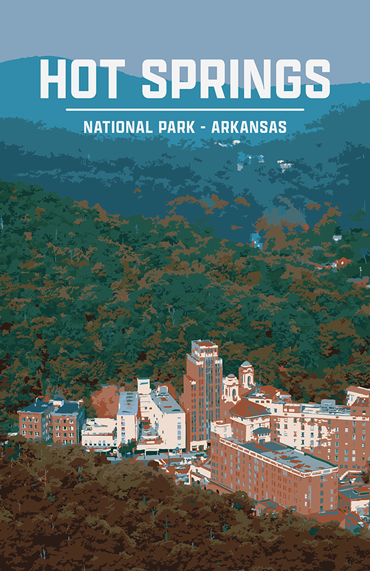 Hot Springs National Park Print | Vintage Style