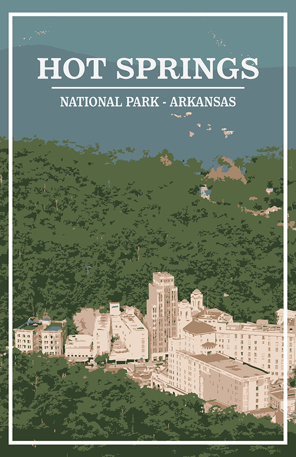Hot Springs National Park Print | Vintage Style