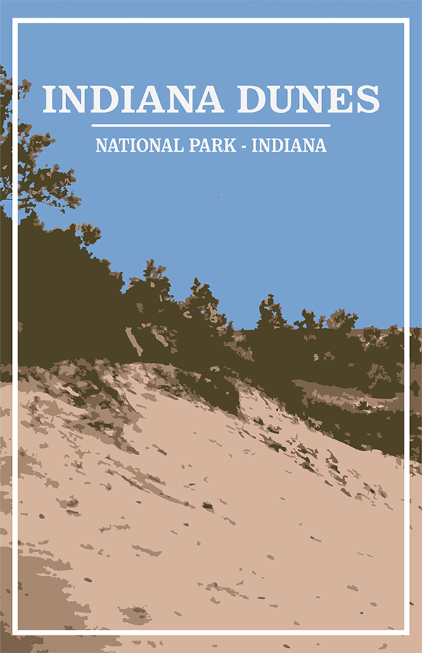 Indiana Dunes National Park Print | Vintage Style