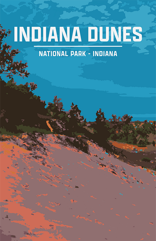 Indiana Dunes National Park Print | Vintage Style