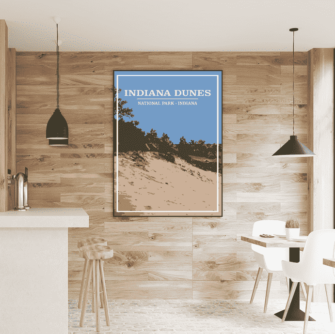 Indiana Dunes National Park Print | Vintage Style