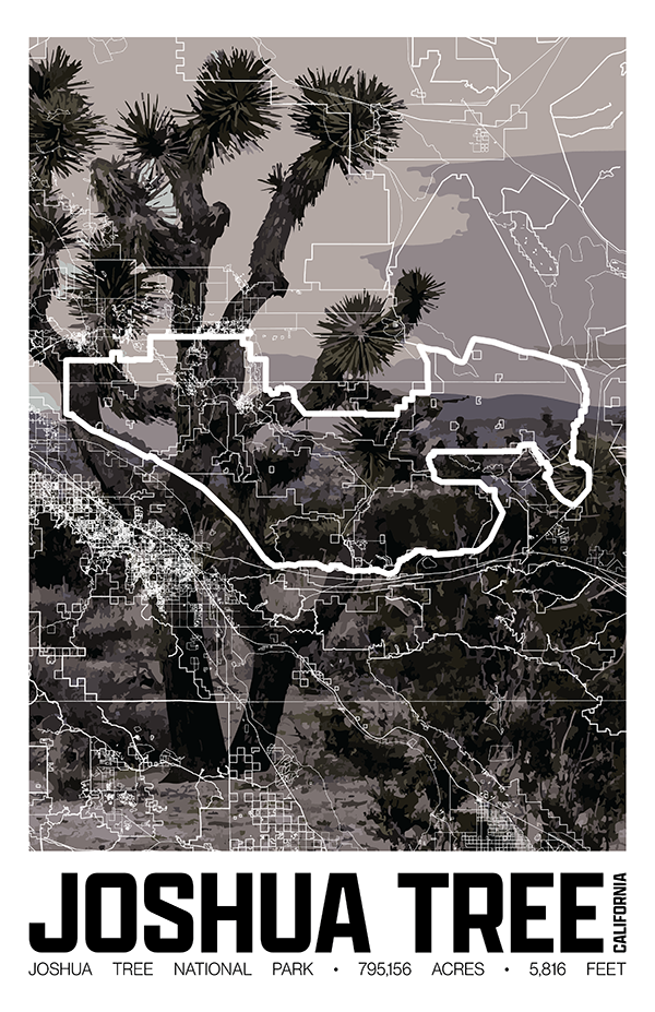 Joshua Tree National Park – Perimeter Map Print