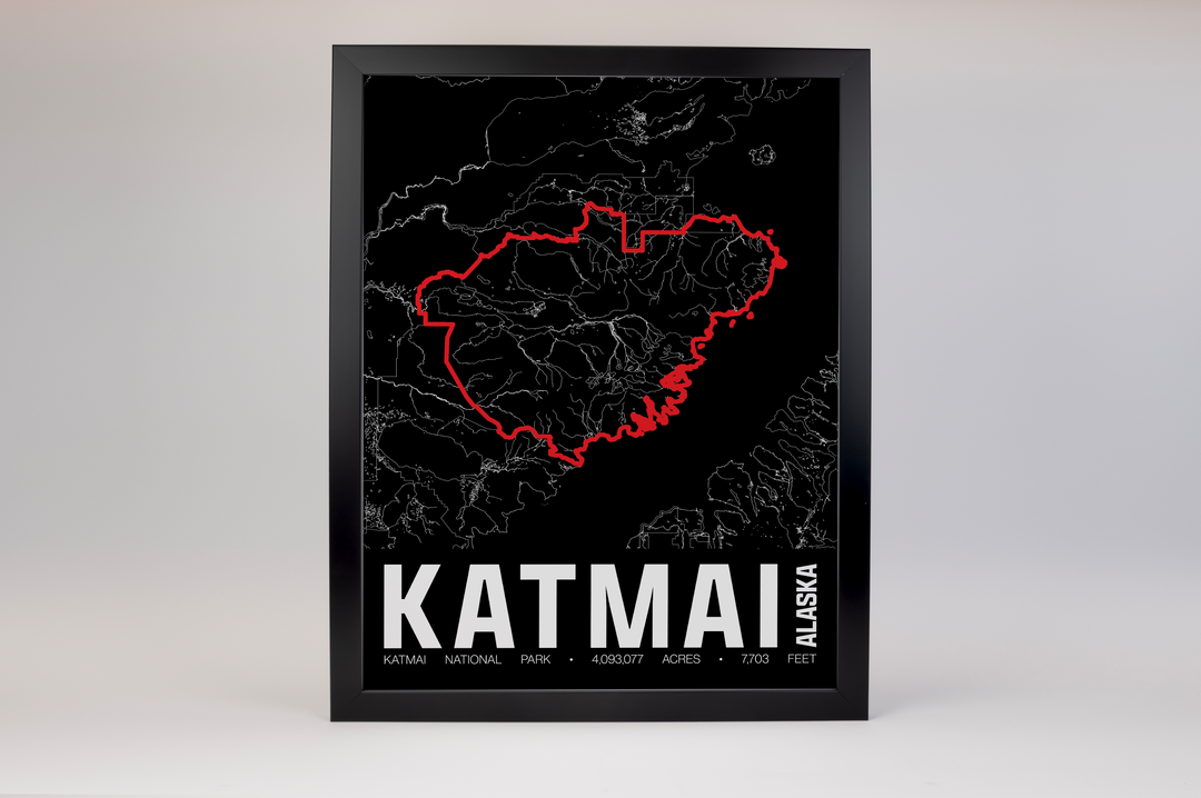 Katmai National Park – Perimeter Map Print