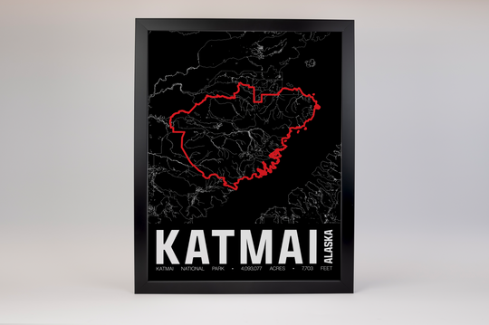 Katmai National Park – Perimeter Map Print