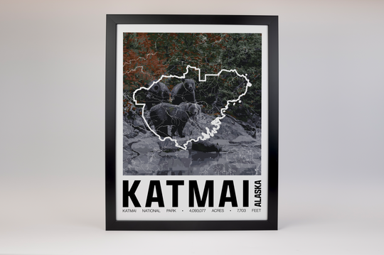 Katmai National Park – Perimeter Map Print