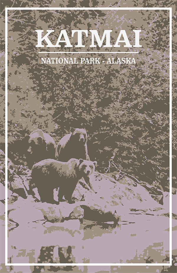 Katmai National Park Print | Vintage Style