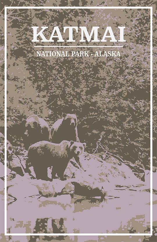 Katmai National Park Print | Vintage Style
