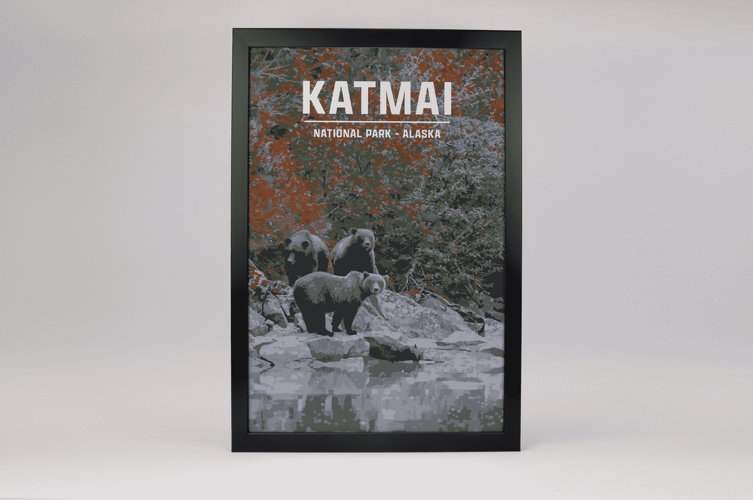 Katmai National Park Print | Vintage Style