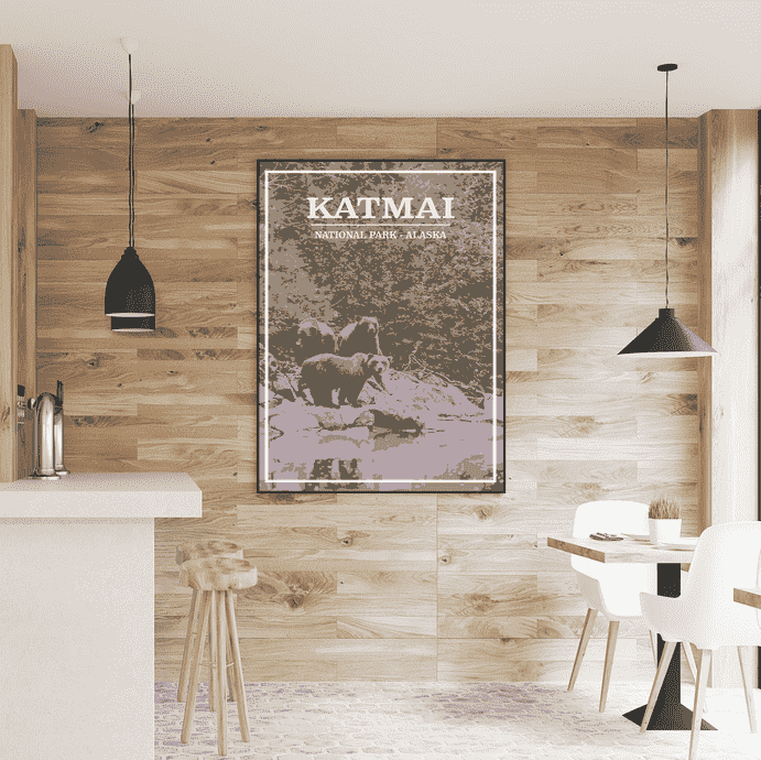 Katmai National Park Print | Vintage Style