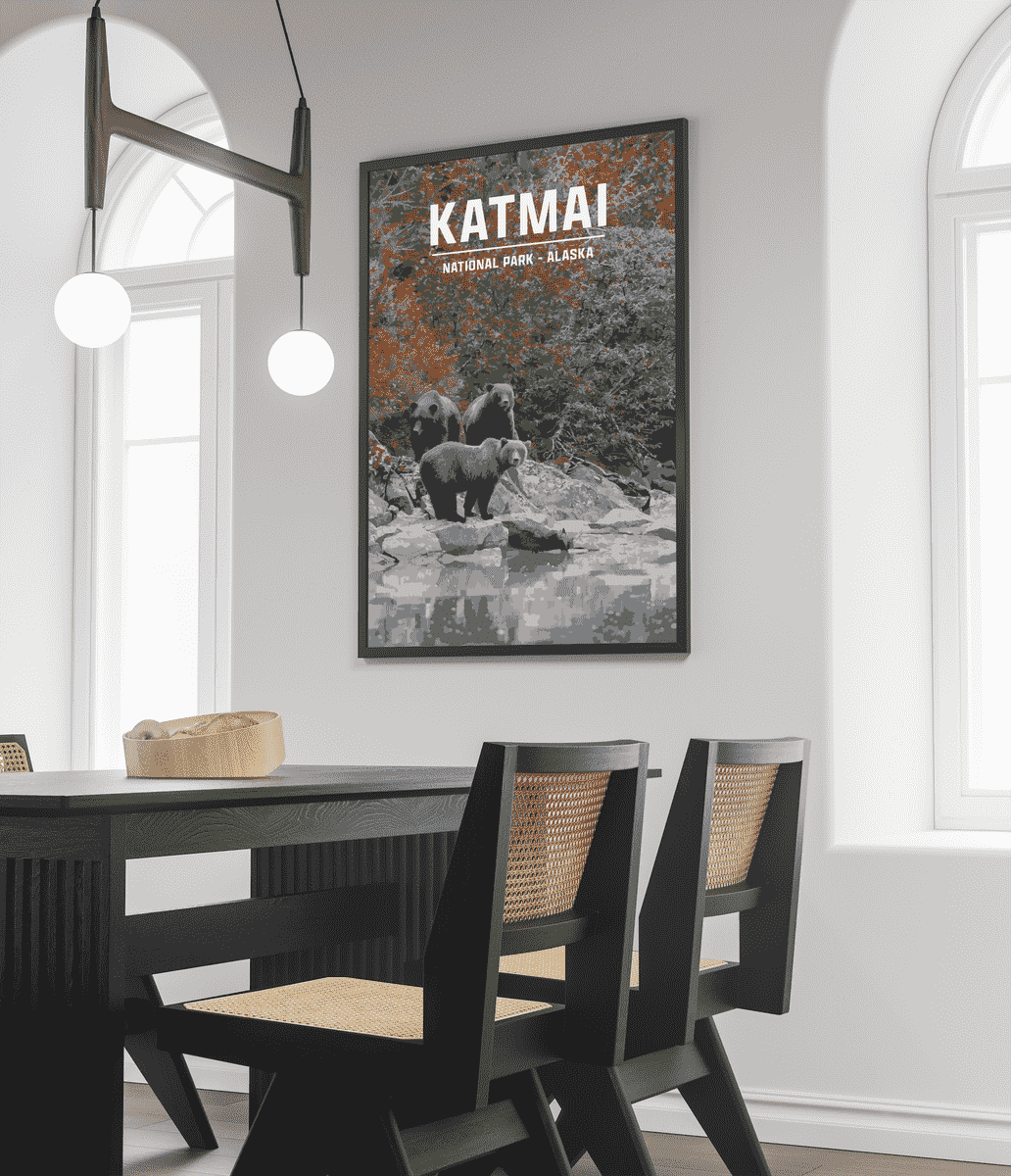 Katmai National Park Print | Vintage Style