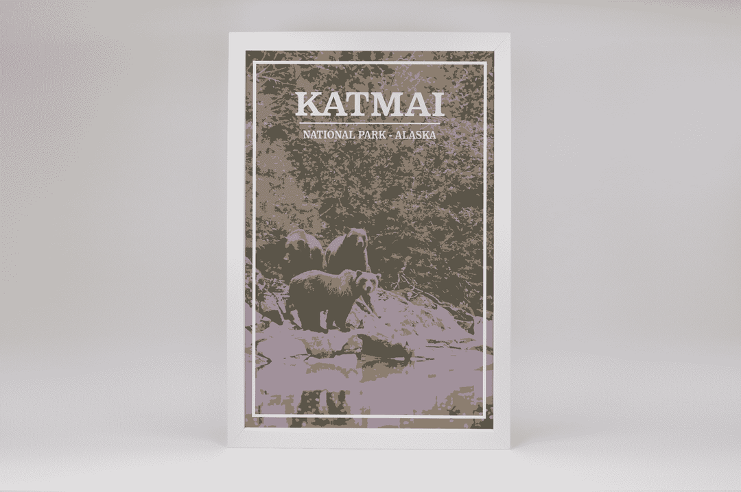 Katmai National Park Print | Vintage Style
