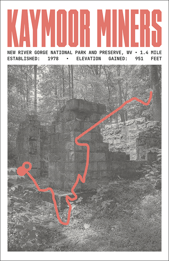 Kaymoor Miners Trail Poster | New River Gorge National Park and Preserve Prints