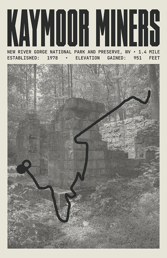 Kaymoor Miners Trail Poster | New River Gorge National Park and Preserve Prints