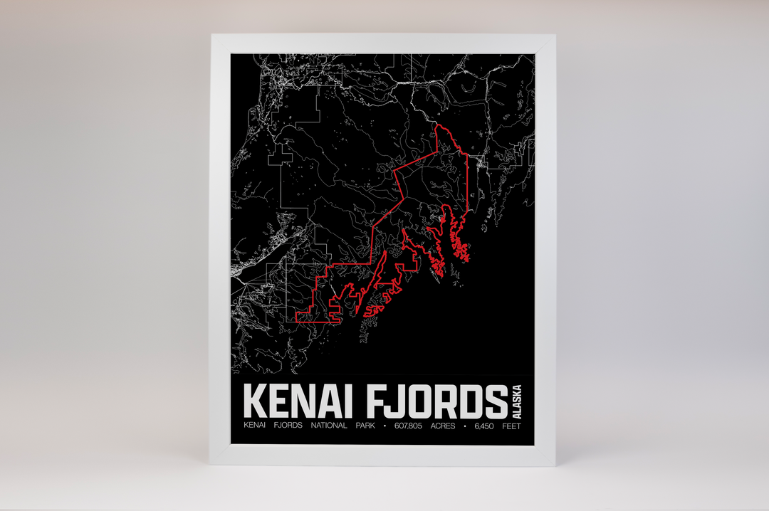 Kenai Fjords National Park – Perimeter Map Print
