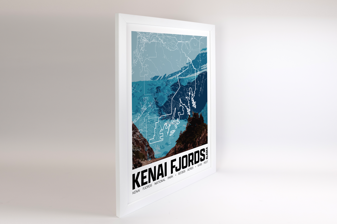 Kenai Fjords National Park – Perimeter Map Print