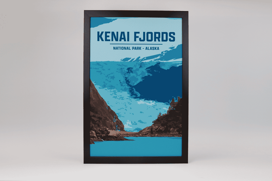 Kenai Fjords National Park Print | Vintage Style
