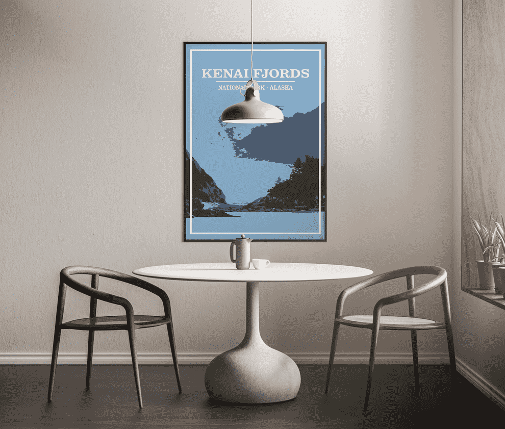 Kenai Fjords National Park Print | Vintage Style