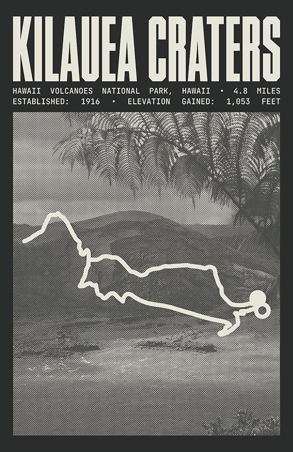 Kilauea Craters Trail Poster | Hawaii Volcanoes National Park Prints