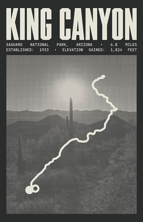 King Canyon Trail Poster | Saguaro National Park Prints